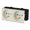 JAVEL kaksoispistorasia 2M valkoinen 16A 250V uppoasennus