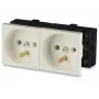 JAVEL kaksoispistorasia 2M valkoinen 16A 250V uppoasennus