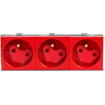 JAVEL kolmoispistorasia Schuko lapsisuojalla, 3 moduulia, valkoinen, uppoasennus