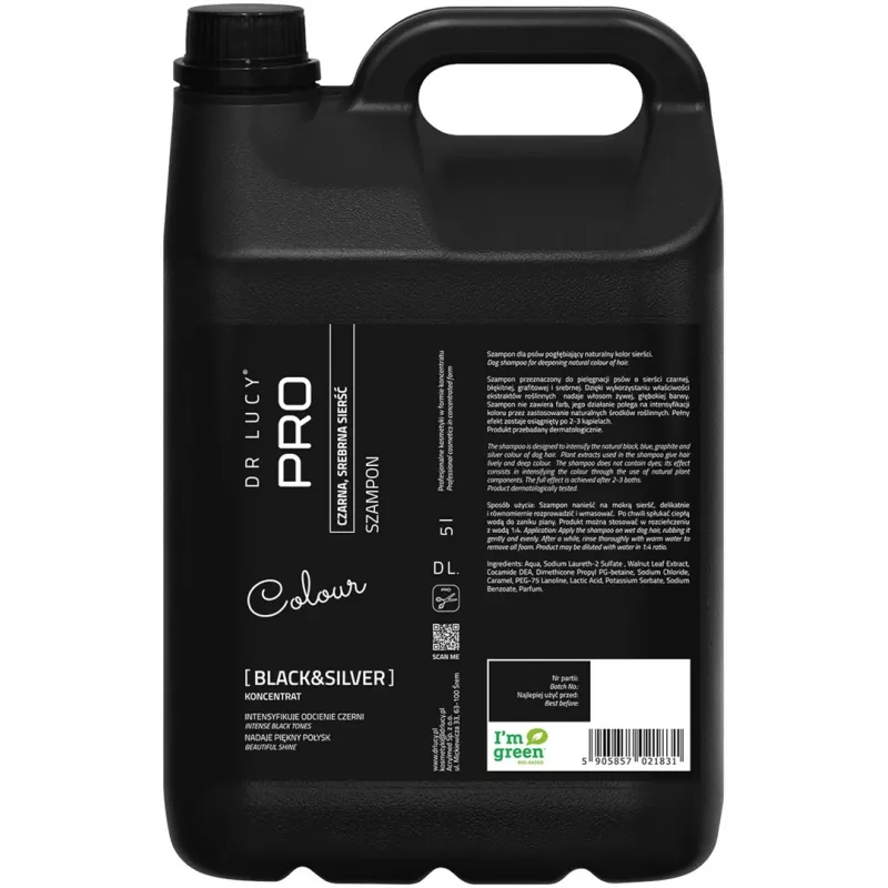 DR LUCY Black & Silver Shampoo koirille tummalle turkille - 5 L