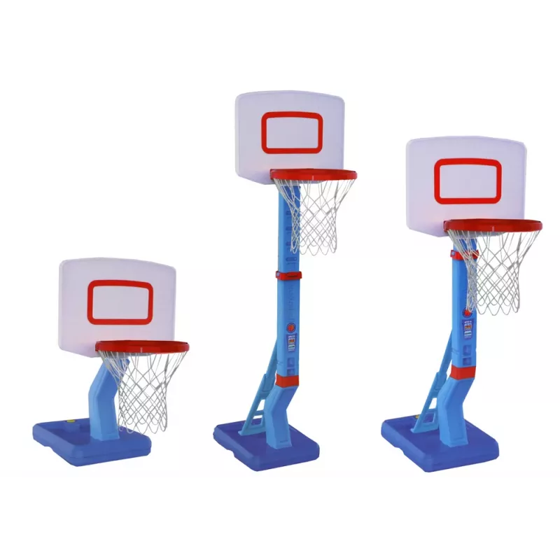 LEAN TOYS koripalloteline säädettävällä pallolla ja pumpulla 138cm sininen