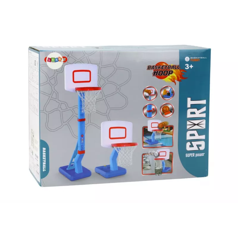 LEAN TOYS koripalloteline säädettävällä pallolla ja pumpulla 138cm sininen