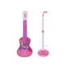 LEAN TOYS sähköinen kitaratelinesetti mikrofonilla, paristokäyttöinen, pinkki