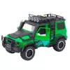 LEAN TOYS offroad-ajoneuvosetti hinausautolla ja moottoripyörällä, valo ja ääni, vihreä