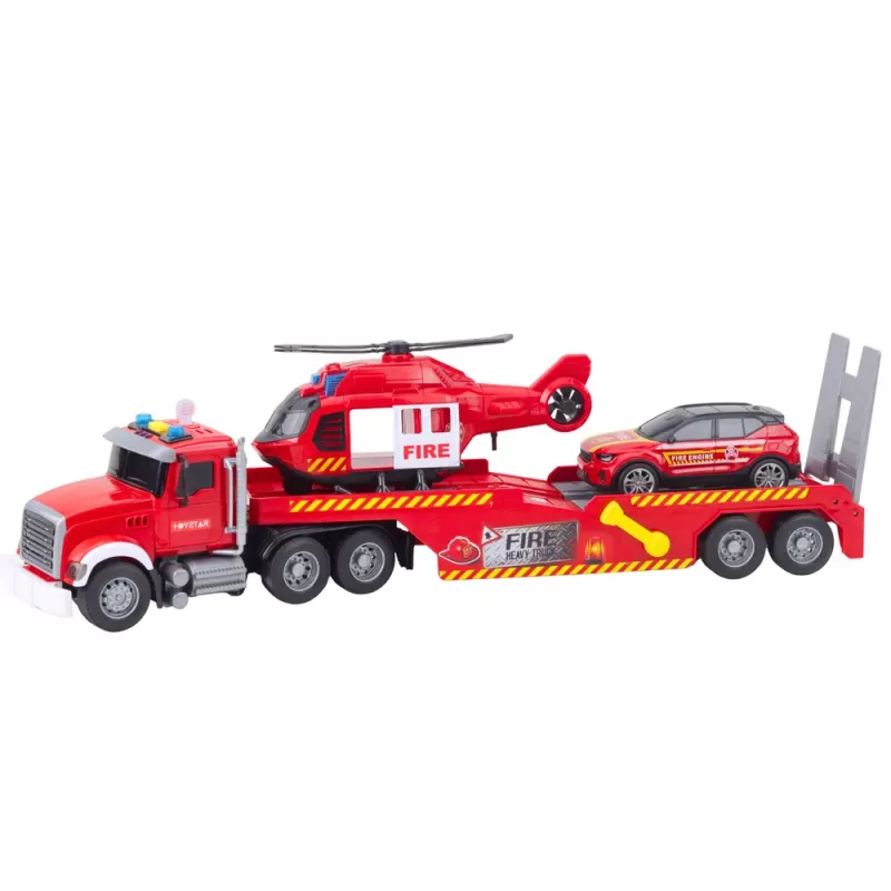 LEAN TOYS paloauto hinausauto helikopteri auto valot äänet punainen