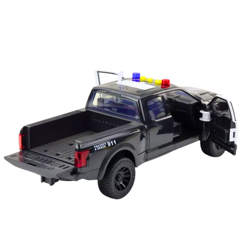 LEAN TOYS pickup kuorma-auto moottorin valoilla ja äänillä harmaa 1:12