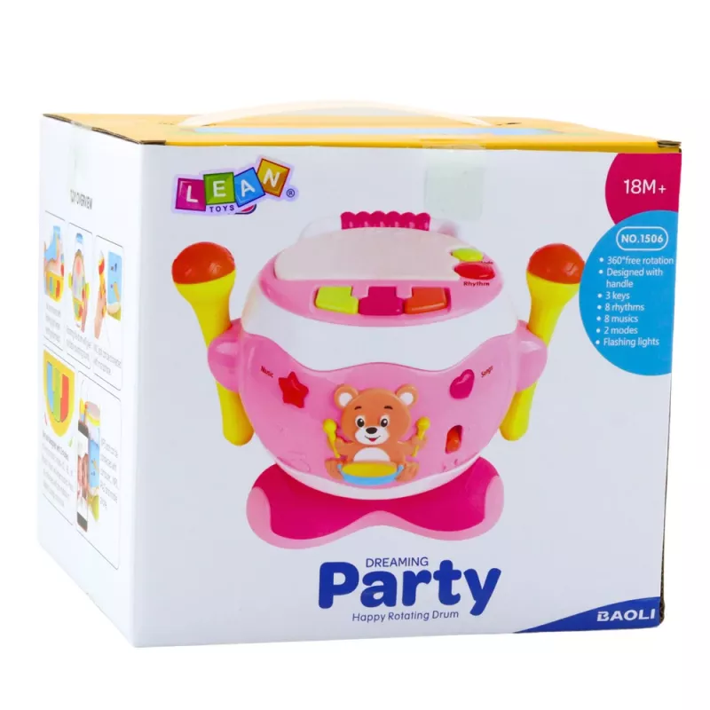 LEAN TOYS vauvarumpu musiikillinen interaktiivinen valot äänet pinkki