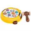 LEAN TOYS Whack-A-Mole taitopeli kahdella vasaralla, kissanpentu keltainen ruskea