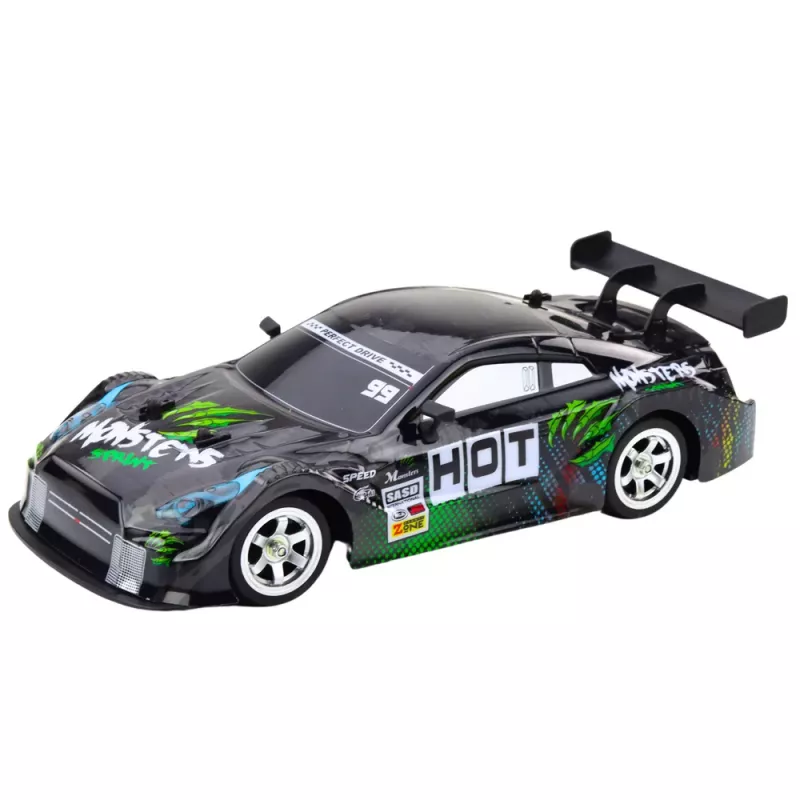LEAN TOYS drift-auto RC musta vihreä 30km/h 1:16