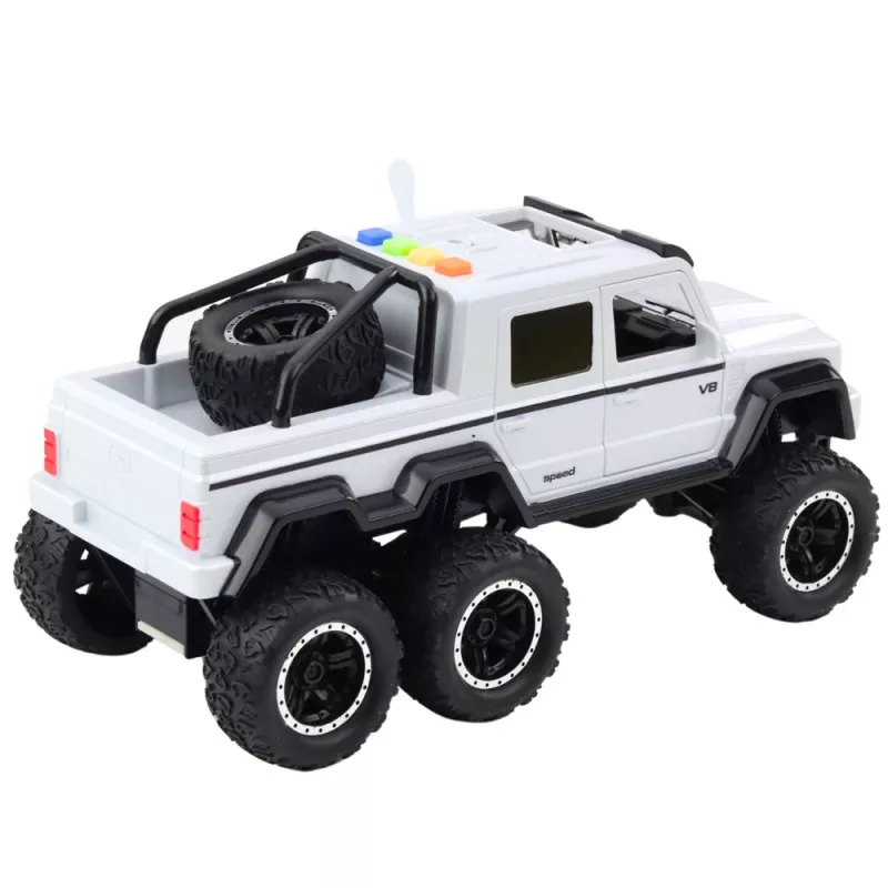 LEAN TOYS offroad-auto kitkaveto valot äänet helmenvalkoinen 6x6 1:16