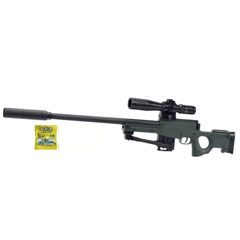 LEAN TOYS tarkkuuskiväärin replika AWM jalusta vesigeelipallot 80 cm