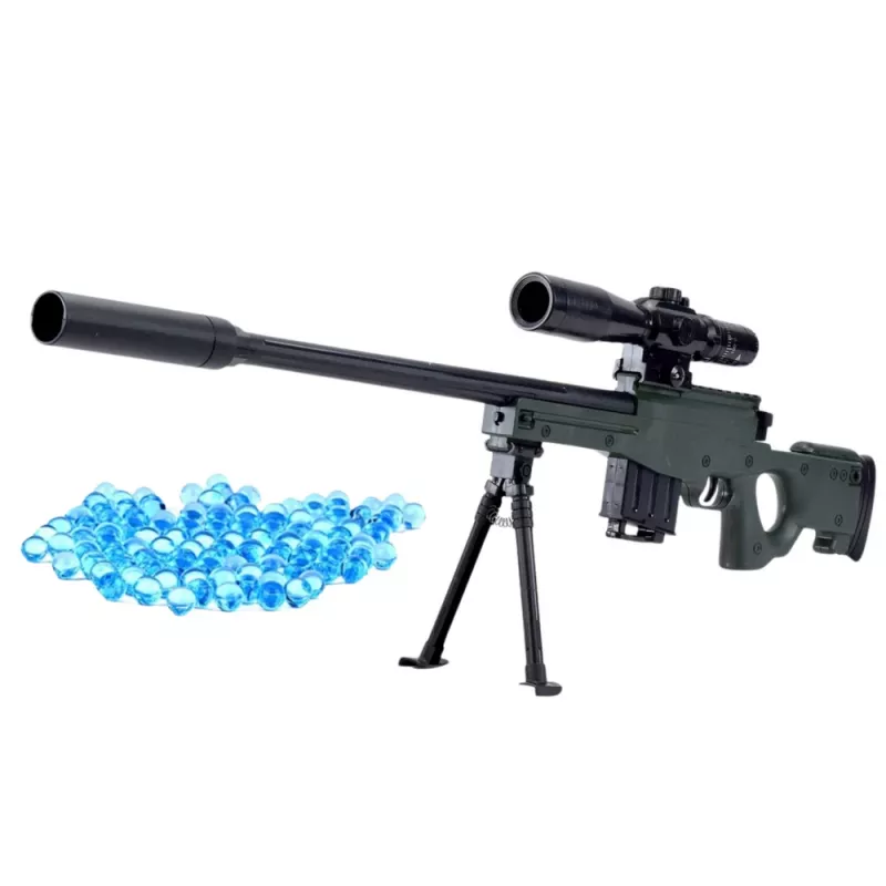 LEAN TOYS tarkkuuskiväärin replika AWM jalusta vesigeelipallot 80 cm
