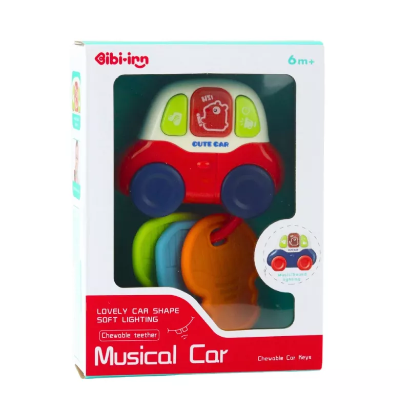LEAN TOYS interaktiivinen leikkiauto puruleluilla, avaimilla, valoilla, äänillä
