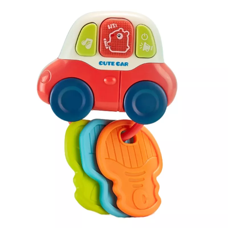 LEAN TOYS interaktiivinen leikkiauto puruleluilla, avaimilla, valoilla, äänillä