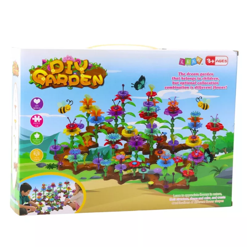 LEAN TOYS Creative Garden Flowers rakennuspalikkasarja 198 kpl