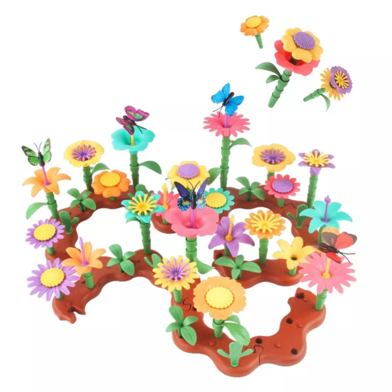 LEAN TOYS Creative Garden Flowers rakennuspalikkasarja 198 kpl