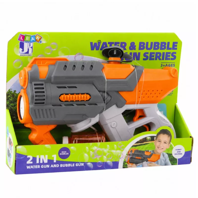 LEAN TOYS sähköinen vesipistooli saippuakuplat 2in1 oranssi