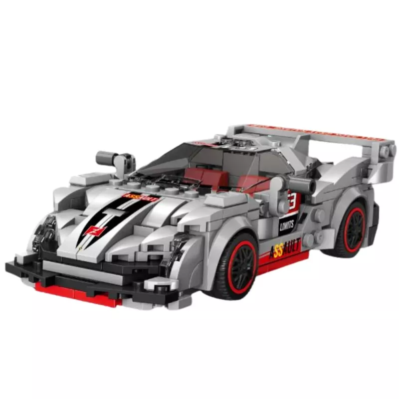 LEAN TOYS rakennuspalikat urheiluauto robotti 2in1 harmaa 363 osaa