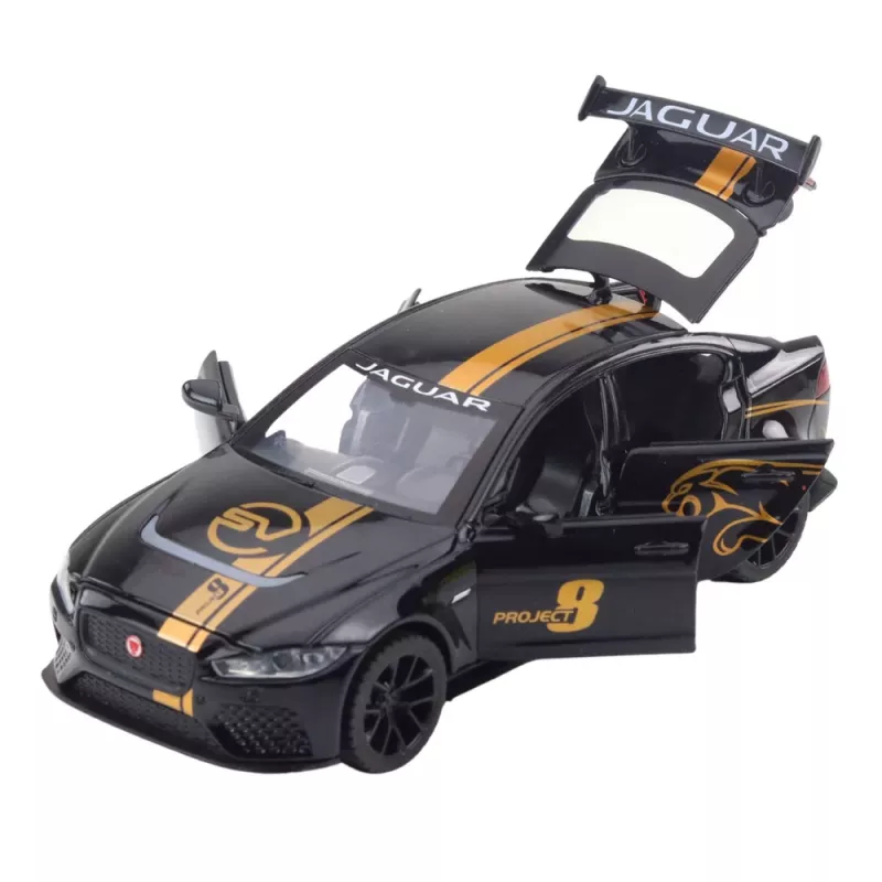 LEAN TOYS urheiluauto metalli pull-back veto valot äänet musta 1:32