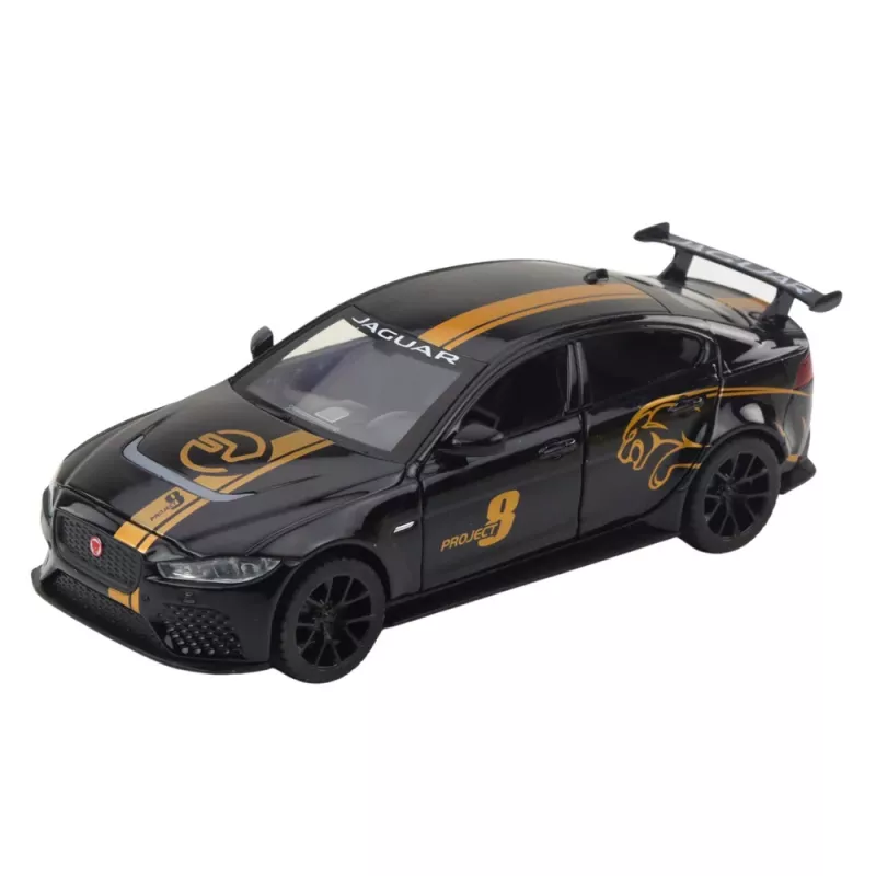 LEAN TOYS urheiluauto metalli pull-back veto valot äänet musta 1:32