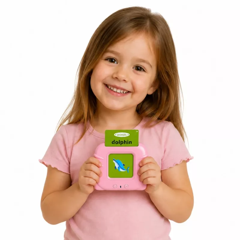 LEAN TOYS englannin sanakorttien lukulaite oppimislelu pinkki