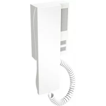 ACO INS-UP UNIFON - 2-painikkeinen äänellinen ovipuhelinluuri magneettisella luurinpidikkeellä, valkoinen