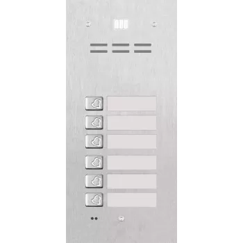 ACO FAM-P-6NPACC uppoasennettava asuntotaulu 6 asunnolle RFID-lähilukijalla, hopea