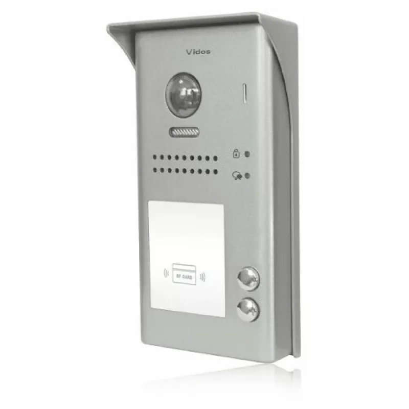 VIDOS DUO S1102A 2 perheen videorajapintalaite, ruostumaton teräs, Full HD, 2-johdin, musta