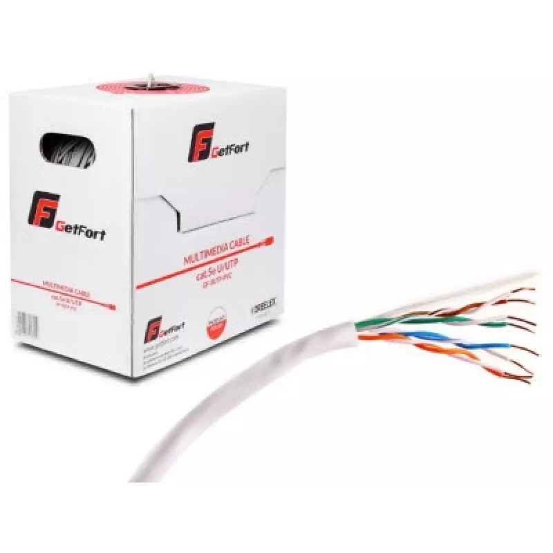 GETFORT Premium Cat.5e U/UTP PVC verkkokaapeli 305m (1000ft) - harmaa