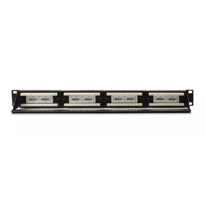 GETFORT PGF-5EUTP24-B4 Cat.5e UTP 24-porttinen patch-paneeli 1U 19 tuuman rack-asennus musta