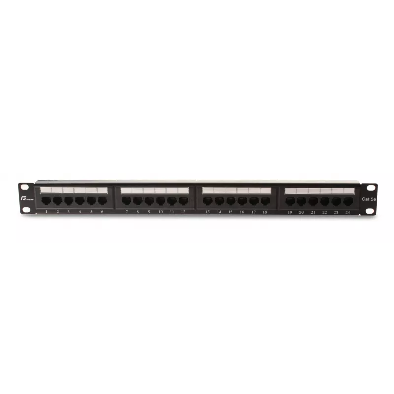 GETFORT PGF-5EUTP24-B4 Cat.5e UTP 24-porttinen patch-paneeli 1U 19 tuuman rack-asennus musta