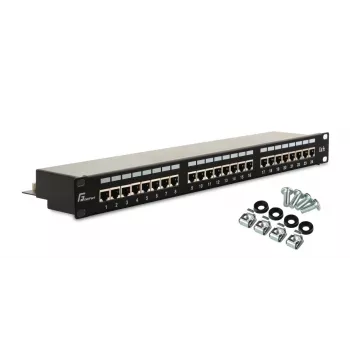GETFORT PGF-5EFTP24-B6 patch-paneeli FTP Cat.5e 24 porttia 1U musta