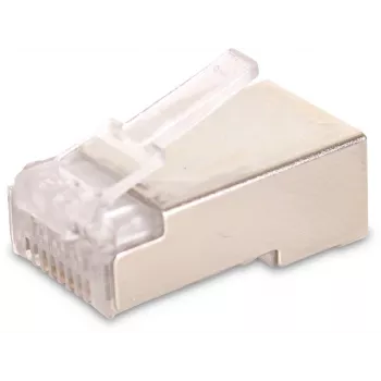 GETFORT RJ45 Cat.6 suojattu liitin 8P8C (100 kpl) - kultakontaktit, läpinäkyvä