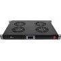 GETFORT GF-FAN4TR 1U rack-paneeli 4 termostaatilla ohjatulla tuulettimella, 230V, musta