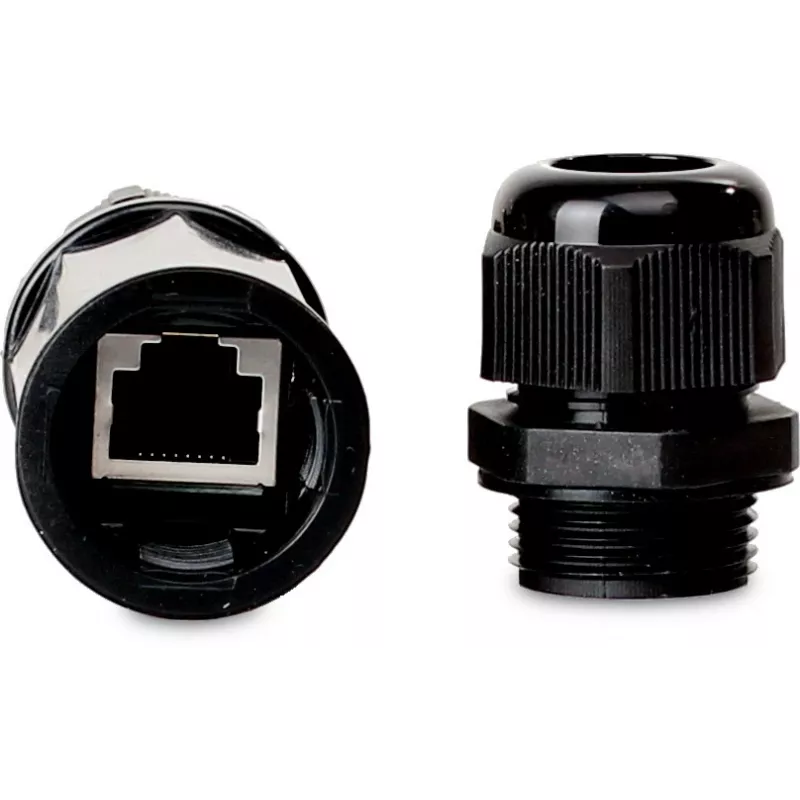 GETFORT Cat.5e RJ45 jatkoliitin, naaras-naaras, ulkokäyttöön, IP67, suojattu, musta
