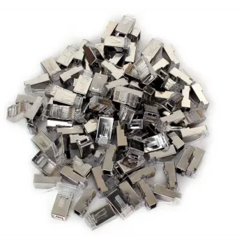 GETFORT RJ45 Cat.6 suojattu läpivientiliitin 8P8C 100 kpl:n pakkaus läpinäkyvä