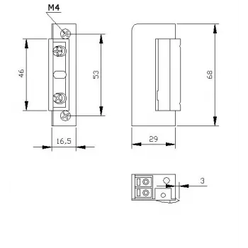 ELEKTRA-PLUS R5 symmetrinen kapea 16,5 mm sähköinen ovenavaaja ilman lukitusta