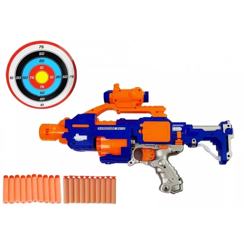 LEAN TOYS vaahtomuovikivääri pyörivällä maalitaululla 45 cm