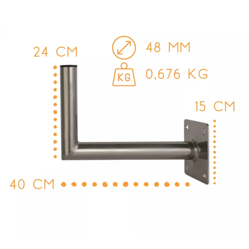 CORAB USL-48/400AL kulma-seinäteline 48mm 400mm alumiini