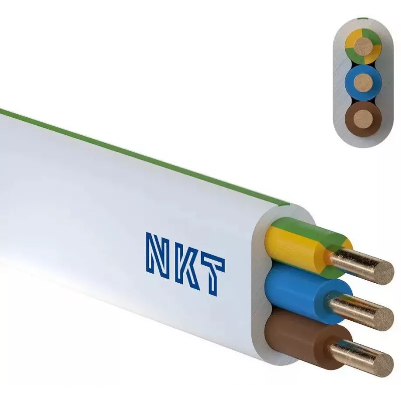 NKT instal PLUS YDYp 3x2,5 mm² sähkökaapeli 100 m valkoinen