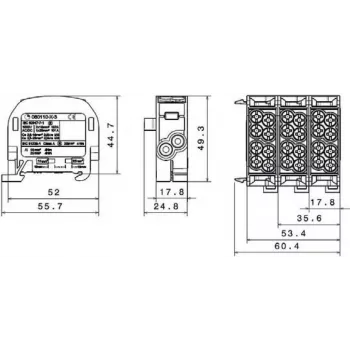 SIMET SCB 25 Al/Cu 80110 SIMBLOCK haarajakelublokki, musta 81501007