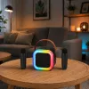 LEAN Karaoke-setti Bluetooth-kaiutin kaksi mikrofonia LED-valot musta
