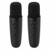 LEAN Karaoke-setti Bluetooth-kaiutin kaksi mikrofonia LED-valot musta