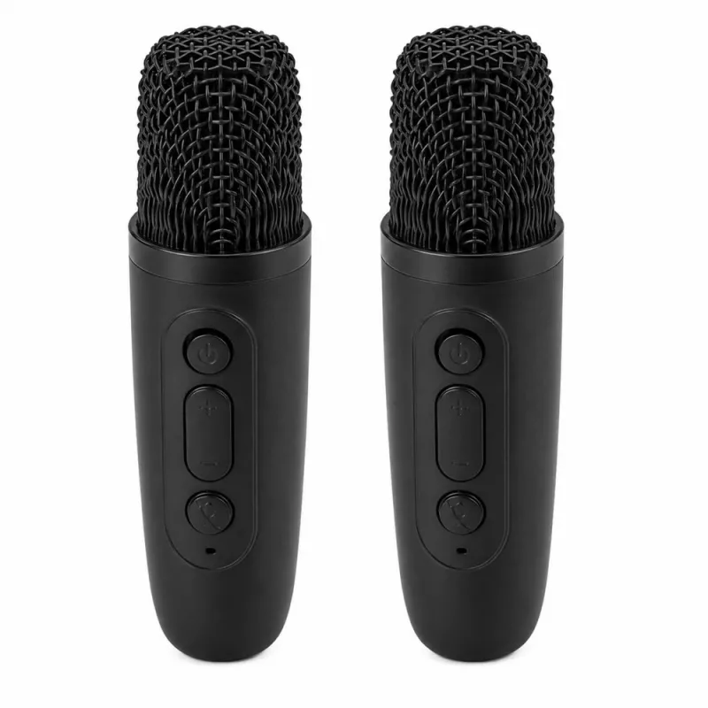 LEAN Karaoke-setti Bluetooth-kaiutin kaksi mikrofonia LED-valot musta
