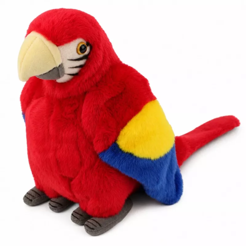 LEAN TOYS pehmopapukaija ara eksoottinen lintu maskotti pehmolelu punainen 24 cm