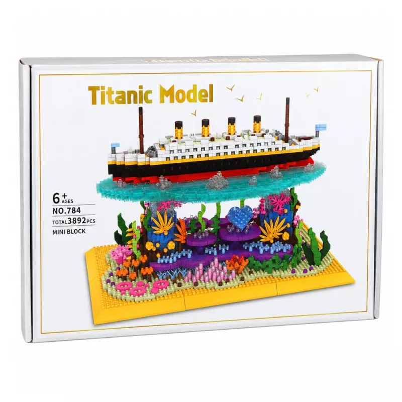LEAN TOYS rakennuspalikat Titanic-laiva koralliriutalla 3892 osaa