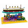 LEAN TOYS rakennuspalikat Titanic-laiva koralliriutalla 3892 osaa
