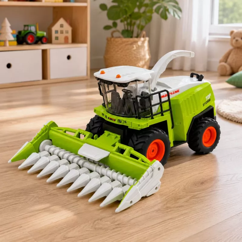 LEAN TOYS kauko-ohjattava maissinleikkuukone valolla ja äänellä 1:24