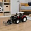 LEAN TOYS RC punainen kauko-ohjattava maataloustraktori paalipihtimellä 1:24
