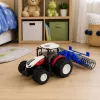 LEAN TOYS kauko-ohjattava traktori jyrällä RC valot punainen 1:24